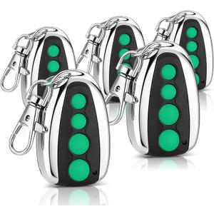 5 Pack M12 Remote Control Gate Openers 4-Button Wireless Transmitter for Automatic Swing Sliding Garage Door Openers Security Gate Controller with Keychain