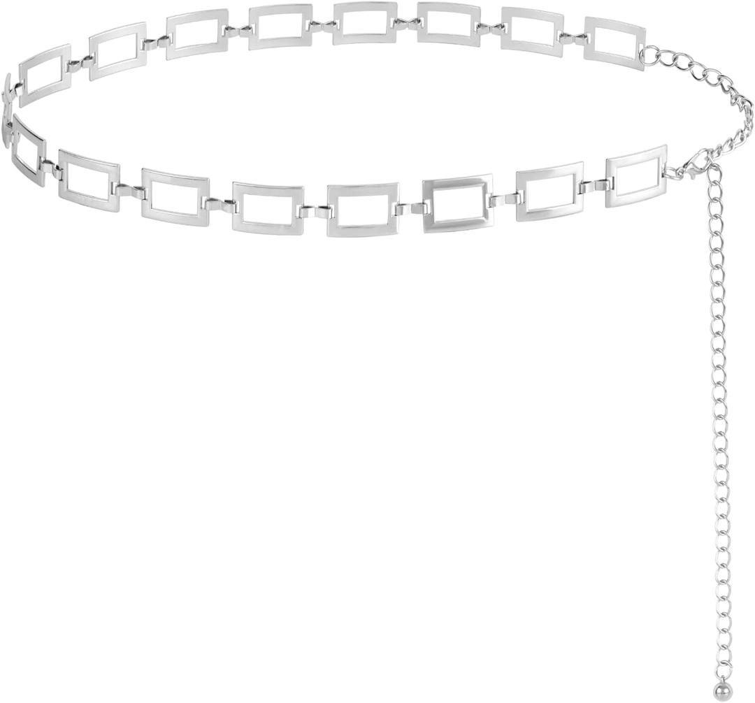 FIORETTO Chain Belt for Women Metal Waist Chain Fashion Multilayer Chain Belts for Dress, Size: Fit Waist Up to 44"