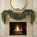 6ft Christmas Real Touch Norfolk Pine Garland - Artificial Realistic Xmas Garlands for Mantle, Fireplace & Stairs Banister Decor, Unlit Faux Green Thick Garlands Decorations for Indoor Xmas