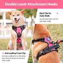 PoyPet No Pull Dog Harness, No Choke Front Lead Dog Reflective Harness, Adjustable Soft Padded Pet Vest with Easy Control Handle for Dogs(Pink,S)