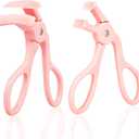 2 Style Eyelash Curler - Lash Curler with 2 Extra Silicone Replacement Pads, Achieve Perfect Curls in 5 Seconds - Quick Natural Curling for Long Lasting (Pink)