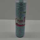 Manna Push Stainless Steel Bottle, 28 oz (768 ml), in a light blue patterned design.