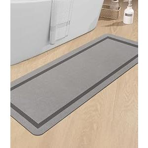 chakme Bathroom Mat Rugs Large 59x24, Ultra Thin Magic Mat Bath Rug Non Slip Bath Rugs Quick Dry Absorbent Bath Mats for Bathroom Floor, (Navy Blue, 59"x24")