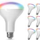 Feit Electric BR30 Smart LED Light Bulbs, 65W Equivalent, Dimmable, Color Changing, Tunable White, 650 Lumens, 2.4GHz Wi-Fi, Alexa/Google Home Enabled Track Lighting, BR30/RGBW/CA/AG/RP/6, 6 Pack