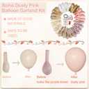 Amandir 173Pcs Boho Dusty Pink Balloon Arch Garland Kit, Neutral Baby Pink Ivory White Sand Nude Rose Gold Confetti Balloons for Monther Day Shower Gender Reveal Wedding Birthday Party Decorations