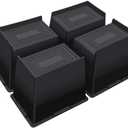ANNKUT Bed Risers 6 Inch Heavy Duty,Oversized Couch Risers, Extra Wide Furniture Risers for Sofa Table Desk Headboard Chair Lifting,Rectangle Risering Blocks Support 6000 lbs(4 Pack Black)