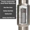 3" Inlet & Outlet Exhaust Resonator, Center Straight Through Stainless Steel Muffler,Polished