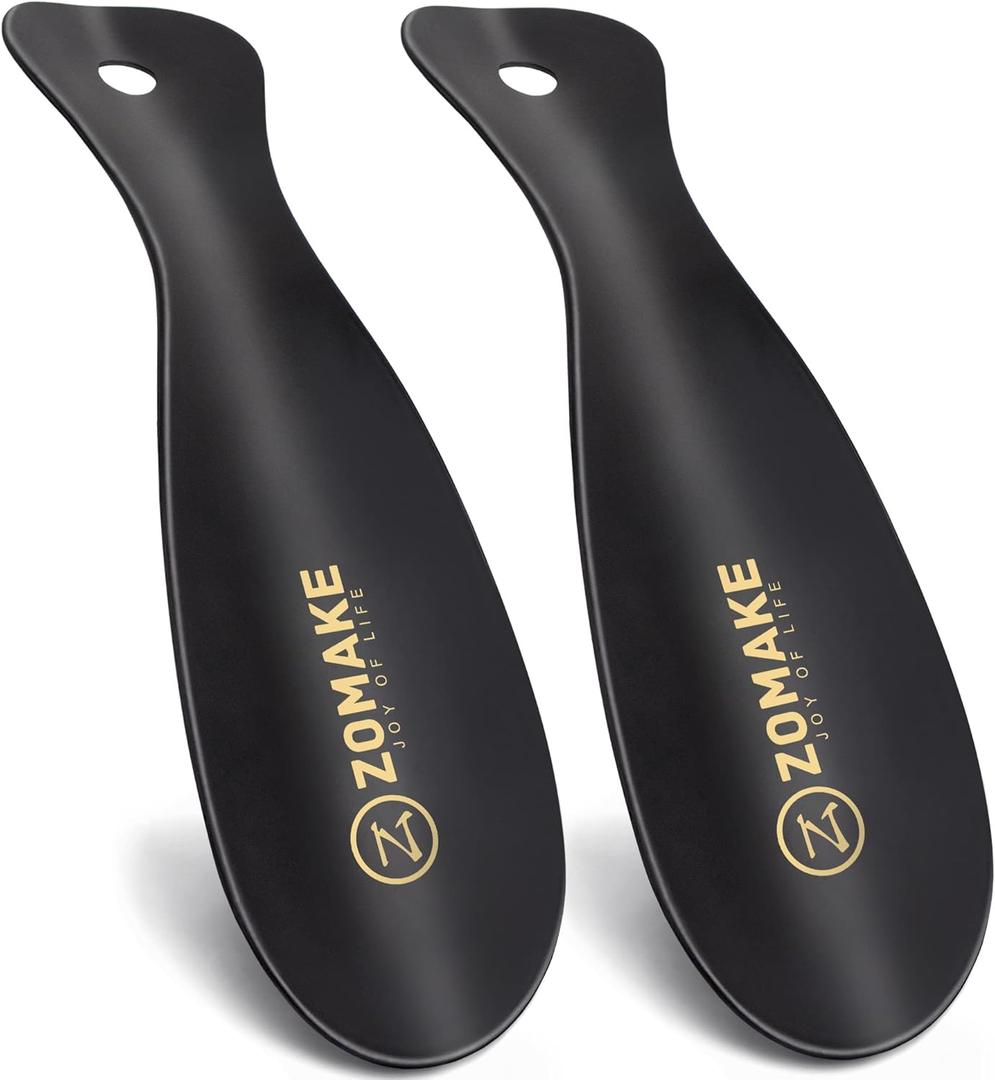 ZOMAKE Metal Shoe Horn,2 Pack Stainless Steel ShoeHorn 7.5 Inches - Portable for Travel Use
