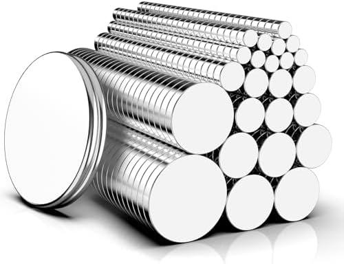 Magnets, Caturledas 600 Pack 8 Different Sizes Small Round Magnetic Rare Earth Neodymium Fridge Magnet for Home Kitchen Office School Hobby Handcraft Woodworking Miniature Model Base, Silver