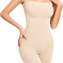 Strapless Shapewear Bodysuit for Women Tummy Control Full Body Shaper Snacthed Bodysuit Seamless Under Dresses (X-Large, Beige)