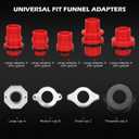 22-Piece No-Spill Coolant Filling Funnel Kit and Siphon Hose Pump, Radiator Coolant Filling Spill-Proof Funnel Kit with Adapters, Extensions, PVC Hose, Engine Oil Funnels, Towel for Universal Vehicle