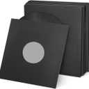 100 PCS 12in Black Paper & Poly Lined Record Inner Sleeves for LP Vinyl Records, 110gsm Paper 33 RPM Record Sleeves, Anti Static Record Storage Album Covers LP Vinyl Jacket Covers