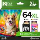 64XL Black and Color Ink Cartridge Remanufactured Replacement for HP Ink 64 HP64 HP64XL Combo Pack Compatible with HP Envy Photo 7800 7855 7858 7100 7155 6200 6255 Tango X Series Printers