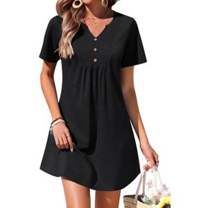 Ekouaer Women's Swimsuit Coverup Short Sleeve Bathing Suit Cover Up V Neck Beach Cover Up Dress Vacation Outfits 2026, XL