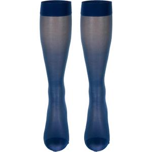 NuVein Sheer Compression Stockings, 15-20 mmHg Support, Women's Medium Denier Nylons, Knee High, Closed Toe, Blue, 2X-Large