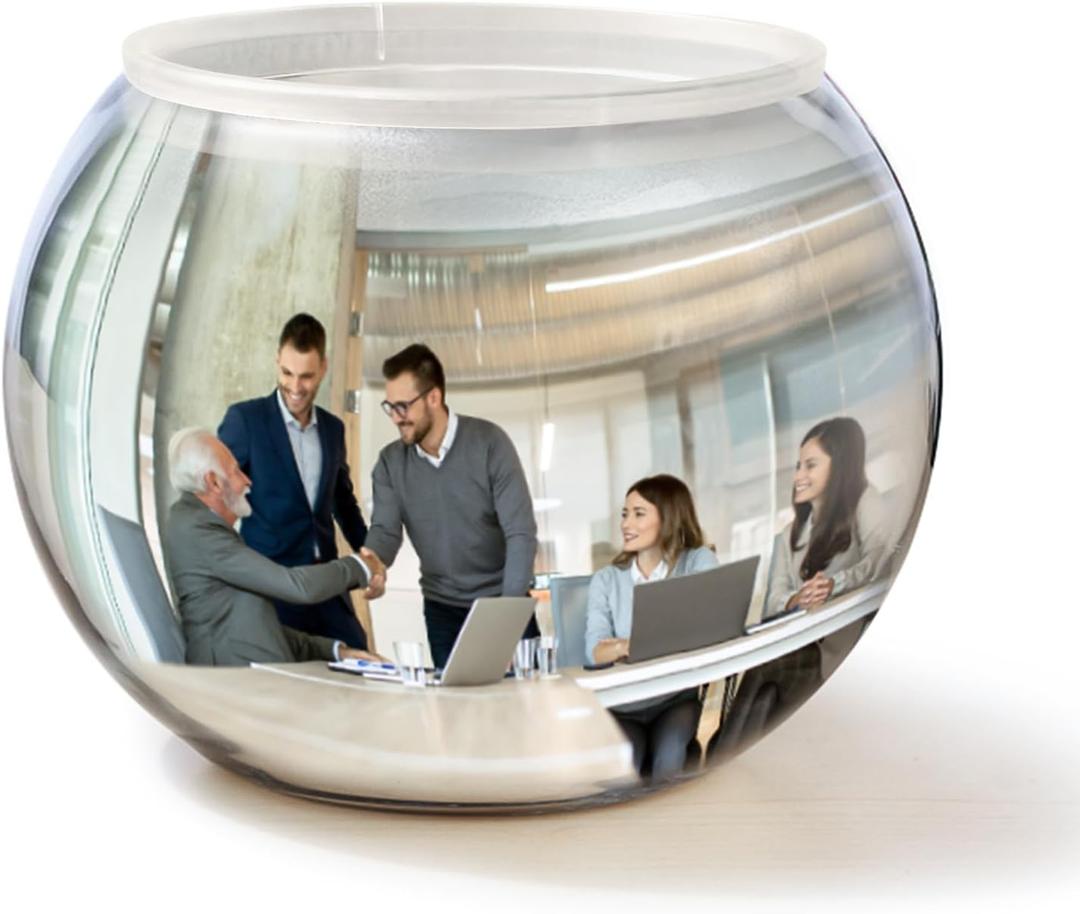 Cubicle Mirror to See Behind You - 6" Convex Safety Mirror for Cubicle Desk, Office, Rear View Monitoring, Personal Security, Computer PC Monitors or Anywhere, Silver