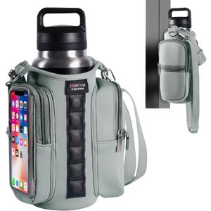 Magnetic Gym Bags for Men & Women with Adjustable Strap,Magnetic Bag Water Bottle Holder for Travel, Work,Sports,Water Bottle Sling Bag with Pocket (Gray)