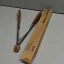 Boxiki Kitchen Wooden Tongs for Cooking - Nonstick Kitchen Salad Tongs for Serving Food, Grilling, Cooking, BBQ and Tossing Salad - Made of Natural Walnut Wood, Size 12-inch