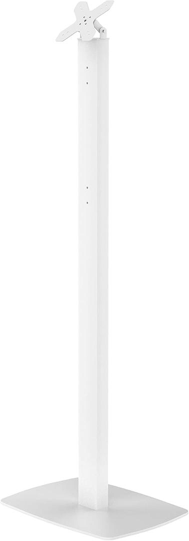Metal Pole Floor Stand- CTA Premium Thin Profile Retail & Tradeshow Stand with VESA Plate and Base  Compatible with CTAs Locking Mount (PAD-PARAW) or Any VESA Compatible Mount (ADD-CHKW) - White