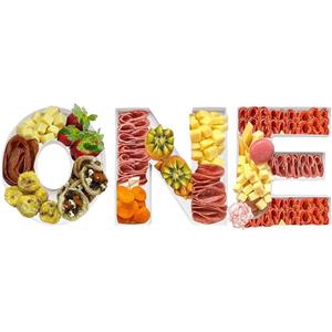 8inch ONE Tray Sweet Food Fillable Cardboard Letters Treat BABY Shower Decorative Box, SH-ONE8