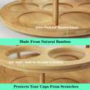 7 Slots Water Bottle Organizer for Stanley Cup Tumbler Accessories Owala Bottle Holder Rotatable Drying Rack Storage for Kitchen Cabinet Countertop Pantry Organizers for Gift, Natural Wood