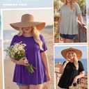 Evervibe 3 Pack Women's Plus Size Tunic Top Short Sleeve Long Shirts Summer Loose Fit Flowy Blouse Wear with Leggings (2XL)