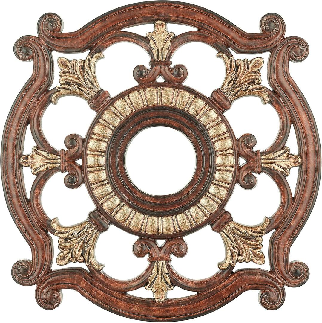 Livex Lighting 8216-63 Ceiling Medallion in Verona Bronze with Aged Gold Leaf Accents 0.1 x 0.1 x 1.5