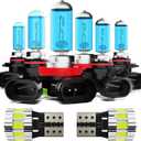 Light Bulbs Fit For Ford Expedition 2021-2022, High Performance Halogen Headlight Bulb And License Plate Lights Combo, 9005 H11 9145 High Low Beam Fog Lights, 6000K White Light, Pack of 8