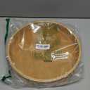 12 inch Round Serving Wooden Tray with Handles, Bamboo Decorative Ottoman Tray Serving for Serving Beverages & Food on Bar Living Room Home Dining Table.