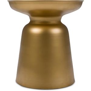 SIMPLIHOME Toby Accent Table - 17 inch Wide Iron Drum-Style Metal Side Table in Gold, Modern Industrial Plant Stand with Sculptural Design for Living Room, Bedroom, Entryway, Assembled