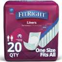 FitRight Incontinence Liners for Adults, Maximum Absorbency (Pack of 20)