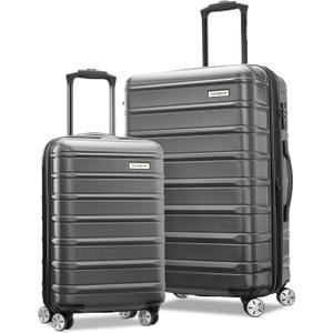 Samsonite Omni 2 Hardside Expandable Luggage with Spinner Wheels, 2-Piece Set (19/24), SOLID CHARCOAL