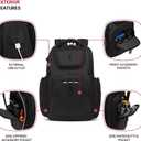 SwissGear Gaming Laptop Backpack with Charger Port (USB), Blue/Black, 19.25 Inch