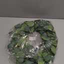 Idyllic Eucalyptus Leaves Wreath Metal Polyester Fabric Paper Round Green Wreath 22 Inches for The Front Door Decor