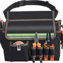 Tool Belt with Reflective Stripes - Adjustable Waist Belt & Shoulder Strap, 1680D Waterproof Oxford Fabric, Tool Pouch Belt with Stronger Long-Lasting for Electricians, Plumbers, Handymen, DIY