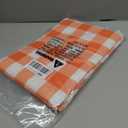 Smiry Rectangle Table Cloth, Waterproof Vinyl Tablecloth with Flannel Backing, Wipeable Buffalo Plaid Table Cover for Picnic, Indoor and Outdoor (Orange & White, 52"x70")