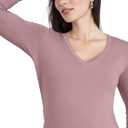 Motherhood Maternity Womens Long Sleeve V-Neck Side Ruched Tee Shirt (Pink, XXL)