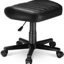 EUREKA ERGONOMIC Multi-Use Gaming Foot Stool Height Adjustable Swivel Rolling Stool Chair W Wheels,Gaming Footrest Video Game Stool for Gaming Home Office Chair,Black