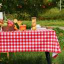 6 Pack Red and White Checkered Tablecloth, 54 X 108 Inch Plastic Red Gingham Table Cloth Disposable Spring Picnic Tablecloth Waterproof Red Checkered Table Cover for BBQ Picnic Barbecue Birthday Party