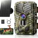 Solareye Trail Camera WiFi - Solar Powered 4K 64MP Game Cameras with Night Vision Motion Activated Waterproof with 32GB Micro SD Card, IP66 120 Detection Angle 0.2s Trigger 940nm No Glow LED Wildlife (Olive Green)