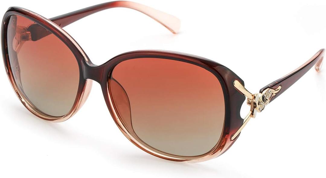 FIMILU Sunglasses for Women Trendy Polarized Sunglasses Oversized Big Sun Glasses Ladies Shades UV Protection (A3 Brown Frame/Polarized Gradient Brown Lens)