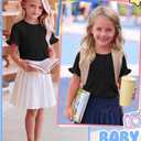 Ficerd Toddler Girls T-Shirts 18M-5T Tops, Black, 4T (Black)