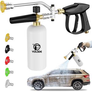 Foam Cannon for Pressure Washer with Foam Cannon Dual Connector, 5 Power Washer Sprayer Nozzles, Innovative 2-in-1