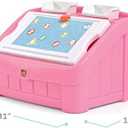 Step2 2-in-1 Toy Box & Art Lid, Kids Toy Storage Bin & Organizer, Easel & Chest in One, Made of Durable Plastic, For Toddlers 2+ Years Old, Pink