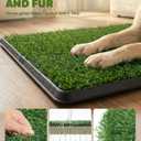 Powools Grass Pad for Dogs Potty - 3-Layer Reusable Dog Grass Pad with Tray, Washable Artificial Grasses Dog Potty Tray with Drainage Holes, Indoor & Outdoor Grass Pee Pad for Dogs, 30" x 20"