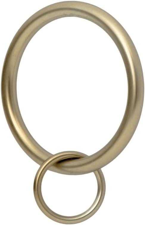 Ivilon Drapery Eyelet Curtain Rings - 1.7" Ring Loop for Hook Pins, Set of 14 - Warm Gold