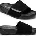 UPSOLO Men's Recovery Sandals with Arch Support, Adjustable Velcro Straps Wide Size Beach Slides, Open Toe Indoor Outdoor Sandals for Men, 8.5-9.5