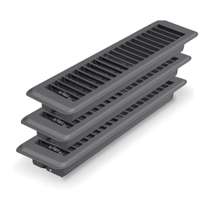 2×10 Inches Floor Register Dark Gray and Brown Premium Steel Easy Adjust Floor Vent Cover for Home (Dark Gray-3 Pack)
