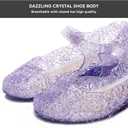 Flats Mary Jane Dance Party Cosplay Shoes, Snow Queen Princess Sandals for Little GirlsToddler, Birthday, Christmas (Purple)
