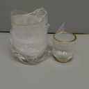 Makeup Brush Holder Organizer, Heavy Crystal Glass Brush Storage Holder, Vintage Cosmetic Make Up Bathroom Brushes Cup Pen Pencil Toothbrush Holder Striped Vase (Clear S+L)